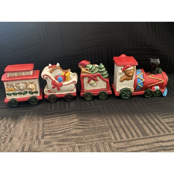 Vintage House of Lloyd Christmas Around the World 4 Pc Ceramic Train - Picture 6 of 12